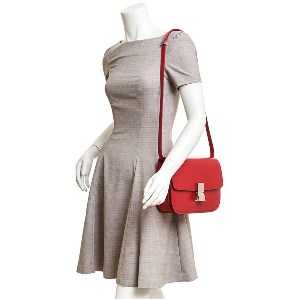 Celine Classic Medium Leather Shoulder Bag, Red - Picture 3 of 3
